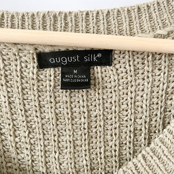 August Silk Knit Button-Front Cardigan – Size M - Picture 4 of 6